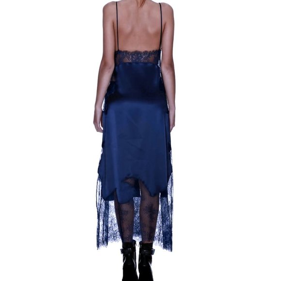 OFF-WHITE c/o Virgil Abloh Midi Slip Dress w/ Lace Cut Outs 2017 Runway - Picture 10 of 13